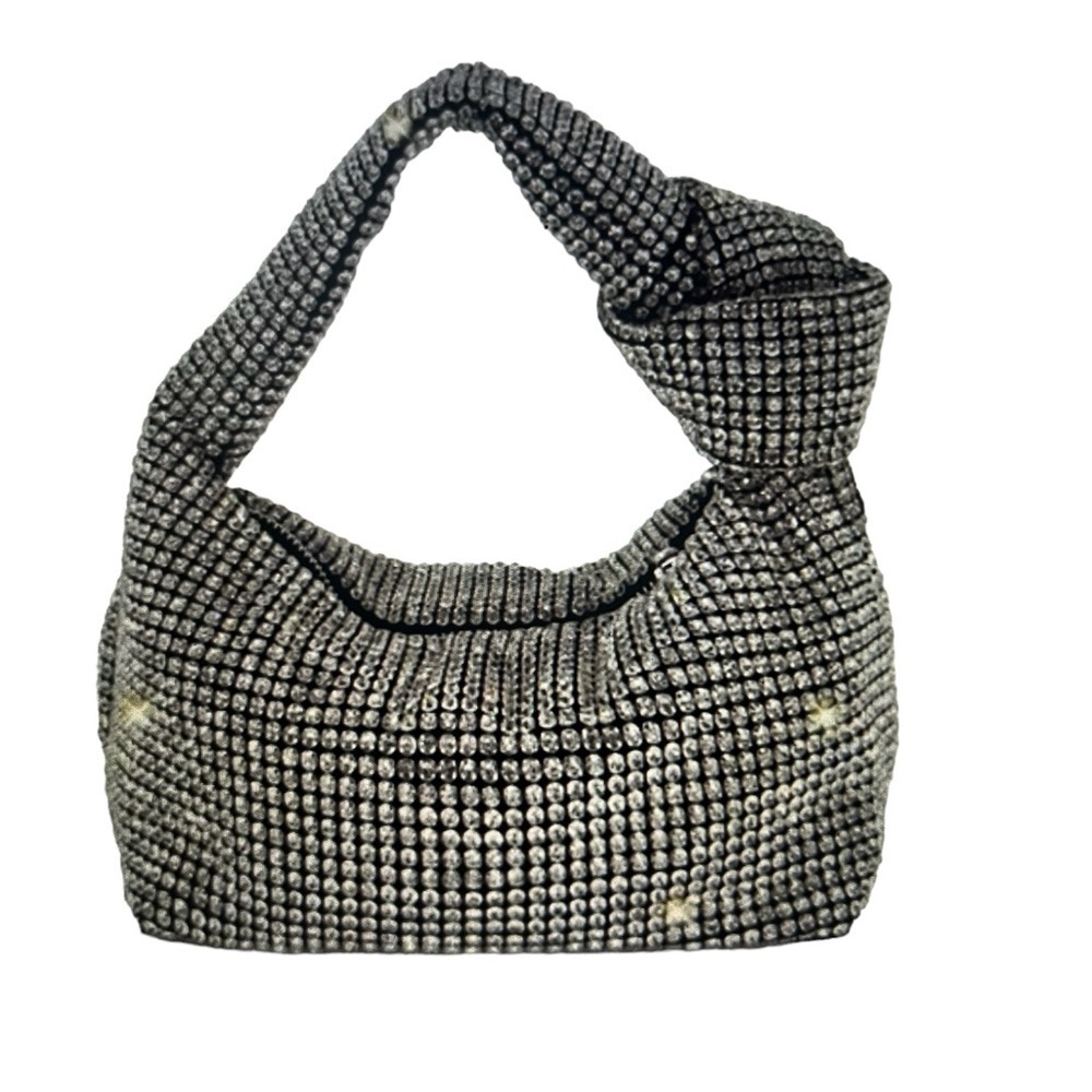 Madison West Los Angeles Rhinestone Bling Knotted Handbag. NWT - Picture 3 of 11